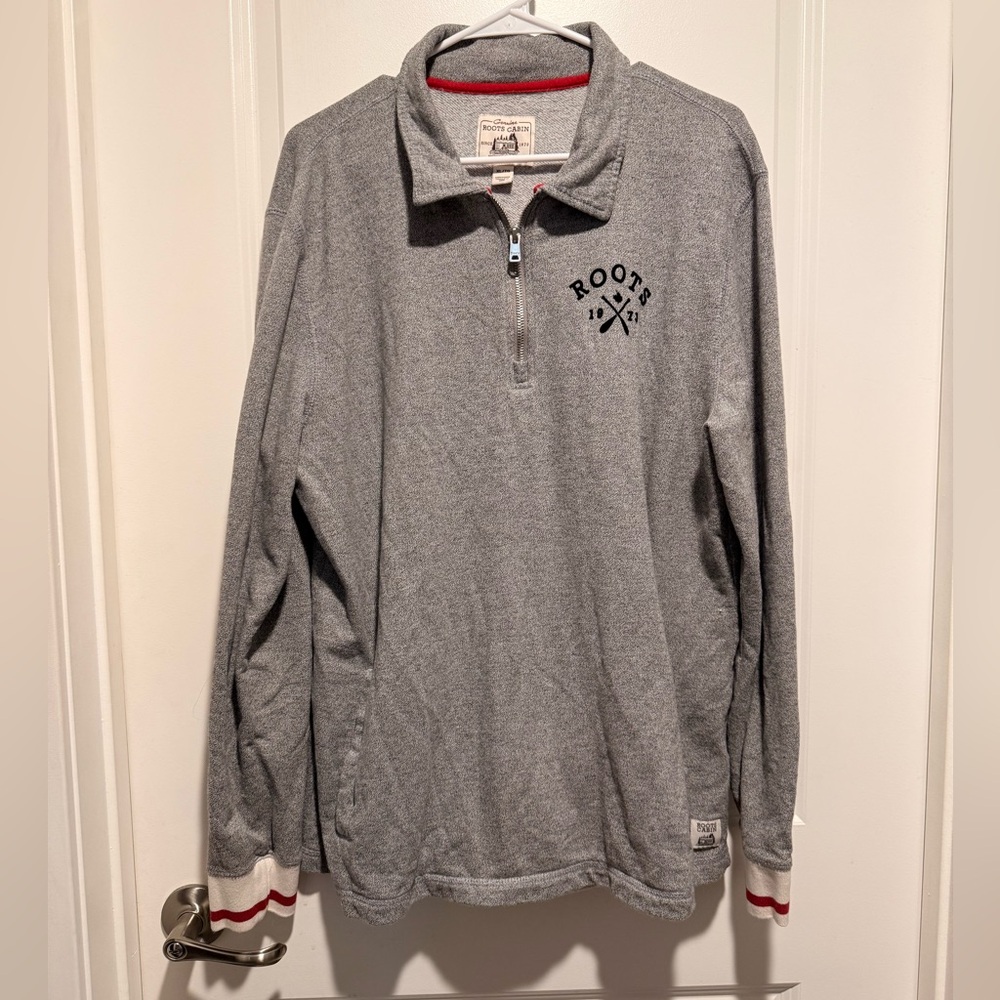 Roots Heather Gray Cabin Collection Quarter-Zip Sweatshirt